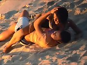 Couple filmed screwing on the beach